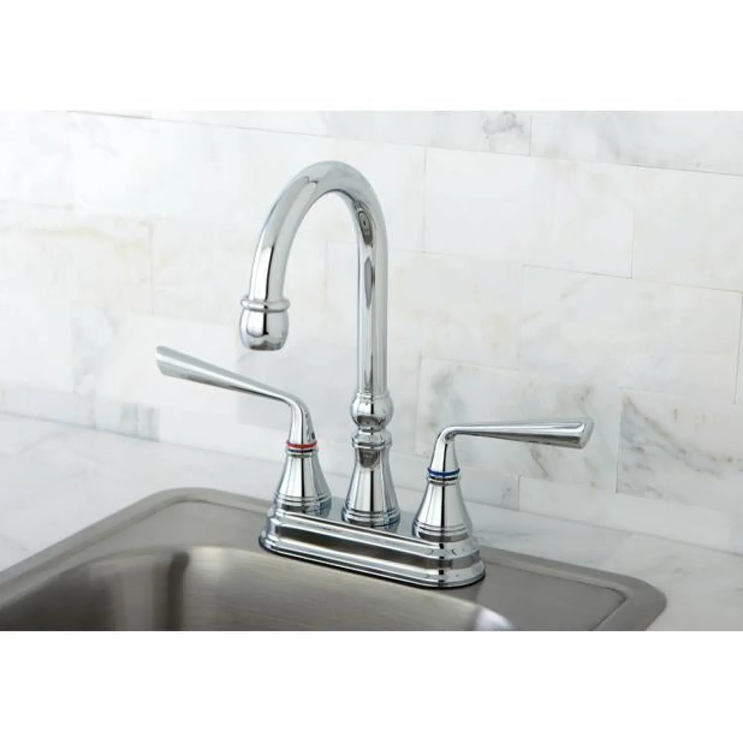 Outlet Silver Sage Two Handle 4" Centerset Bar Faucet Bar Faucets