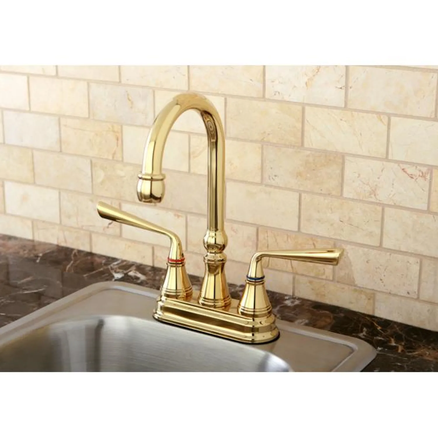 Outlet Silver Sage Two Handle 4" Centerset Bar Faucet Bar Faucets
