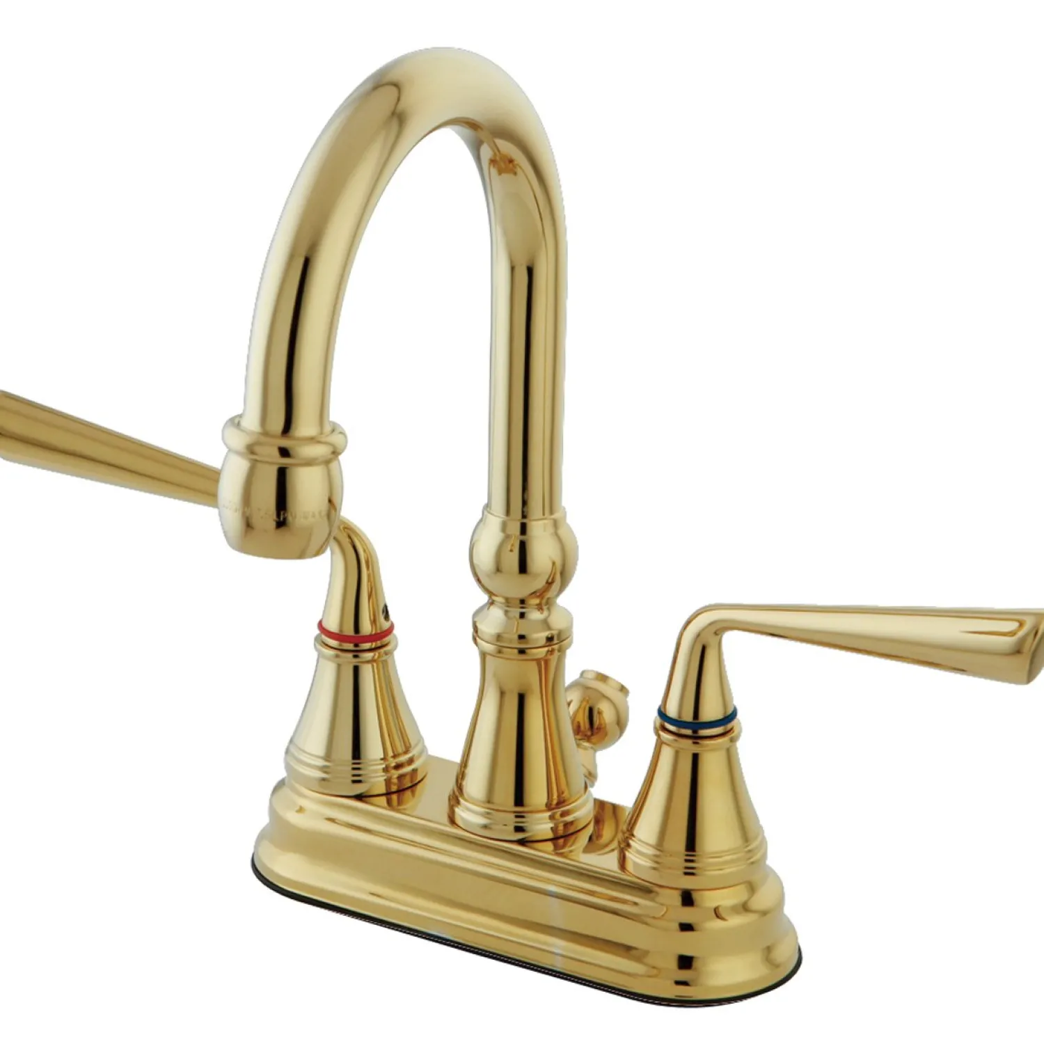 Clearance Silver Sage Two Handle 4" Centerset Lavatory Faucet with Brass Pop-up in Polished Brass 4" Center Set