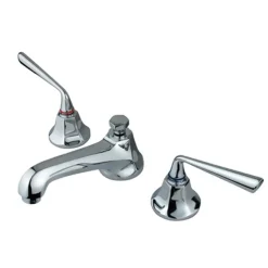 New Silver Sage Two Handle Three Hole 8" to 16" Widespread Lavatory Faucet with Brass Pop-up 8" Widespread