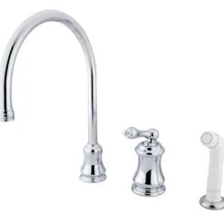 Best Single Handle Widespread Kitchen Faucet with Non-Metallic Sprayer and Metal Lever Handle Widespread Kitchen Faucets|Faucets With Side Spray
