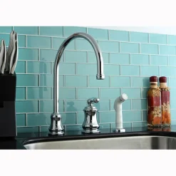 Best Single Handle Widespread Kitchen Faucet with Non-Metallic Sprayer and Metal Lever Handle Widespread Kitchen Faucets|Faucets With Side Spray