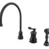 Discount Single Handle Widespread Kitchen Faucet with Brass Sprayer in Oil Rubbed Bronze Widespread Kitchen Faucets