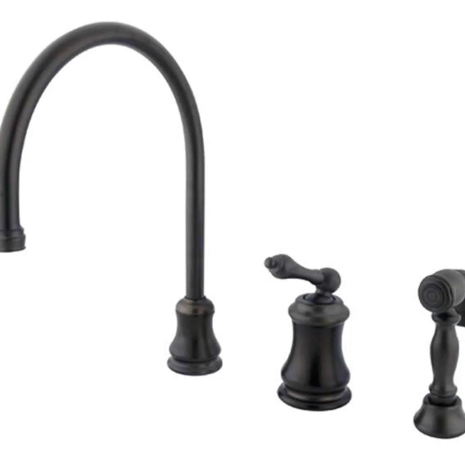 Discount Single Handle Widespread Kitchen Faucet with Brass Sprayer in Oil Rubbed Bronze Widespread Kitchen Faucets