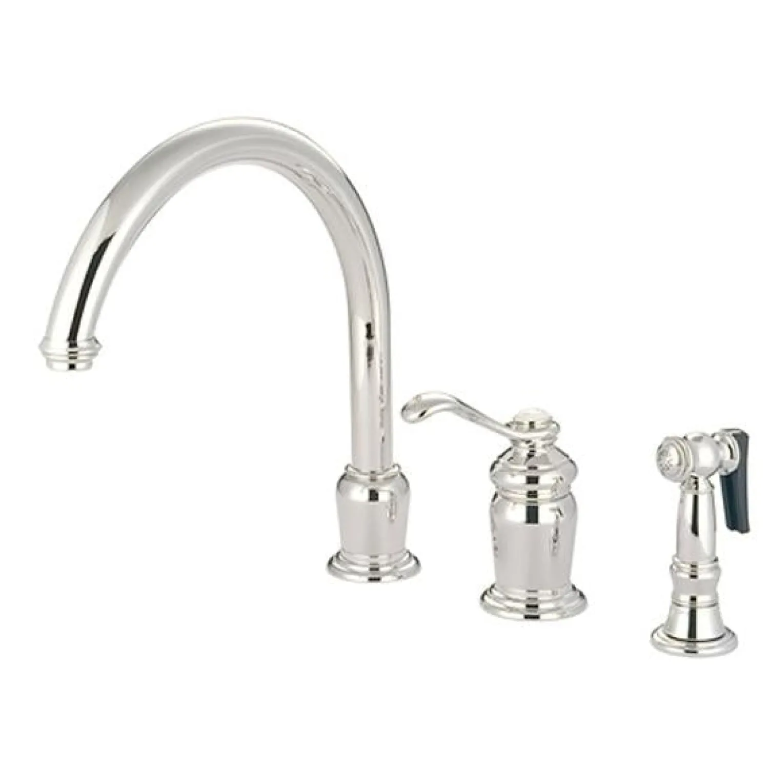 Hot Templeton Single Handle High Spout Kitchen Faucet with Brass Sprayer Faucets With Side Spray