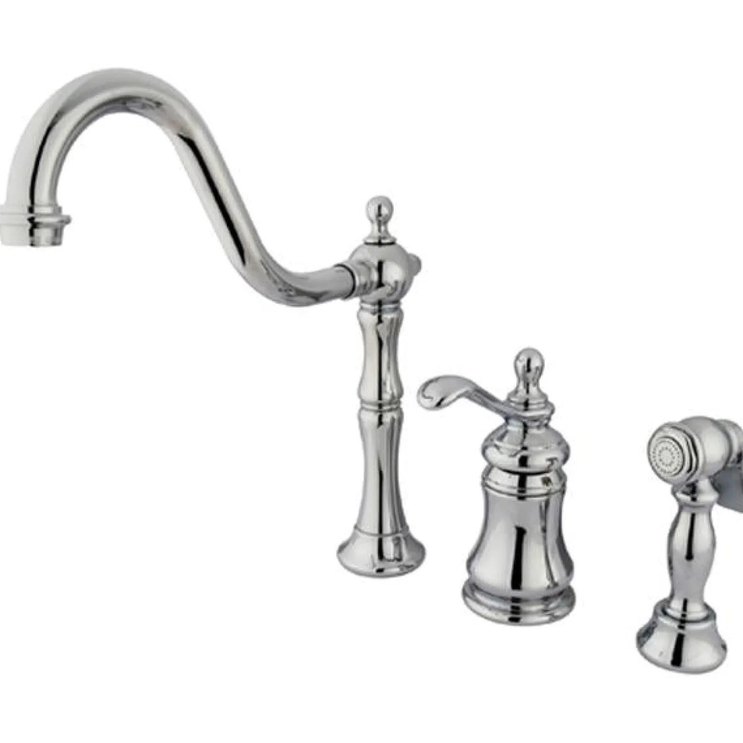 Sale Templeton Single Handle Widespread Kitchen Faucet with Brass Sprayer Widespread Kitchen Faucets