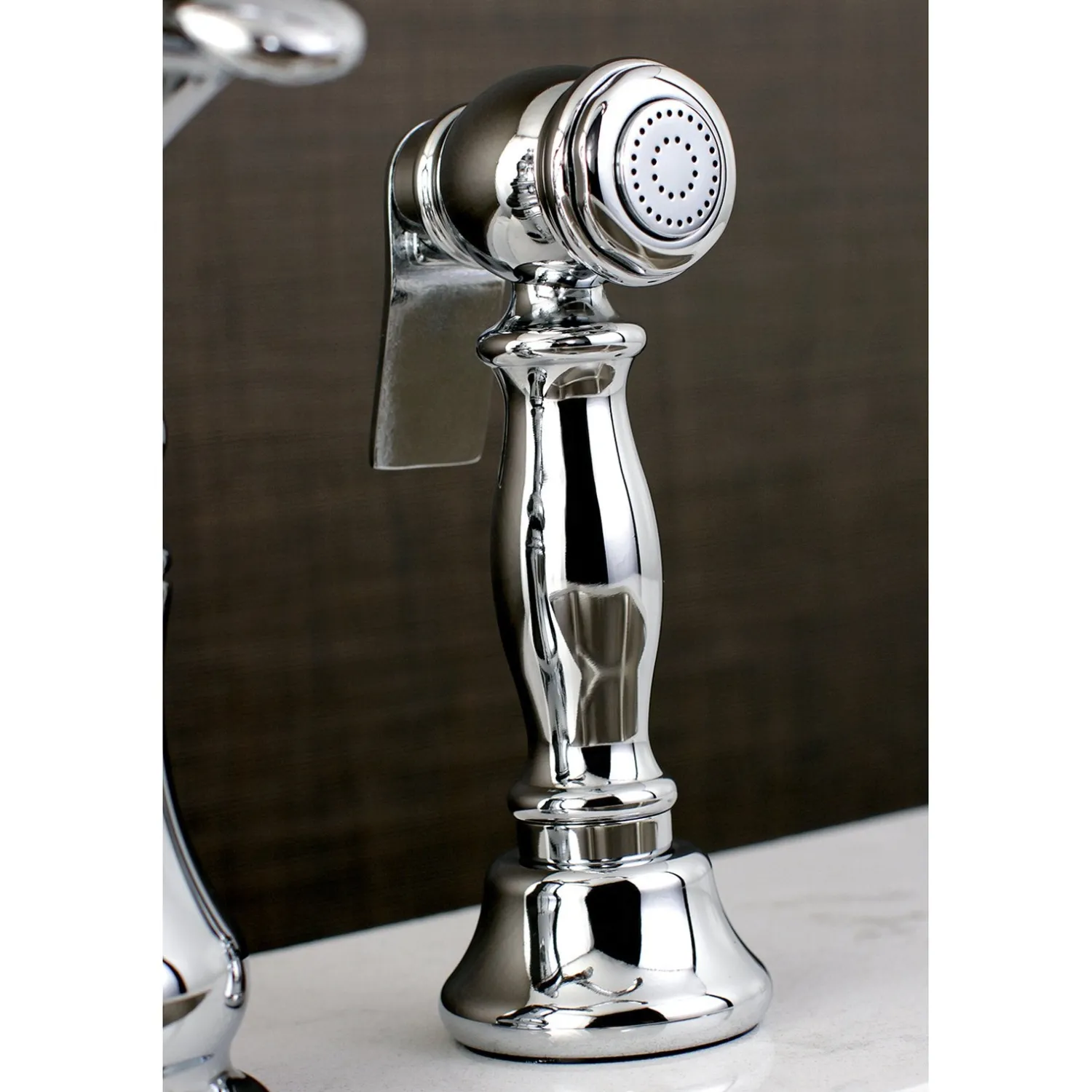 Sale Templeton Single Handle Widespread Kitchen Faucet with Brass Sprayer Widespread Kitchen Faucets