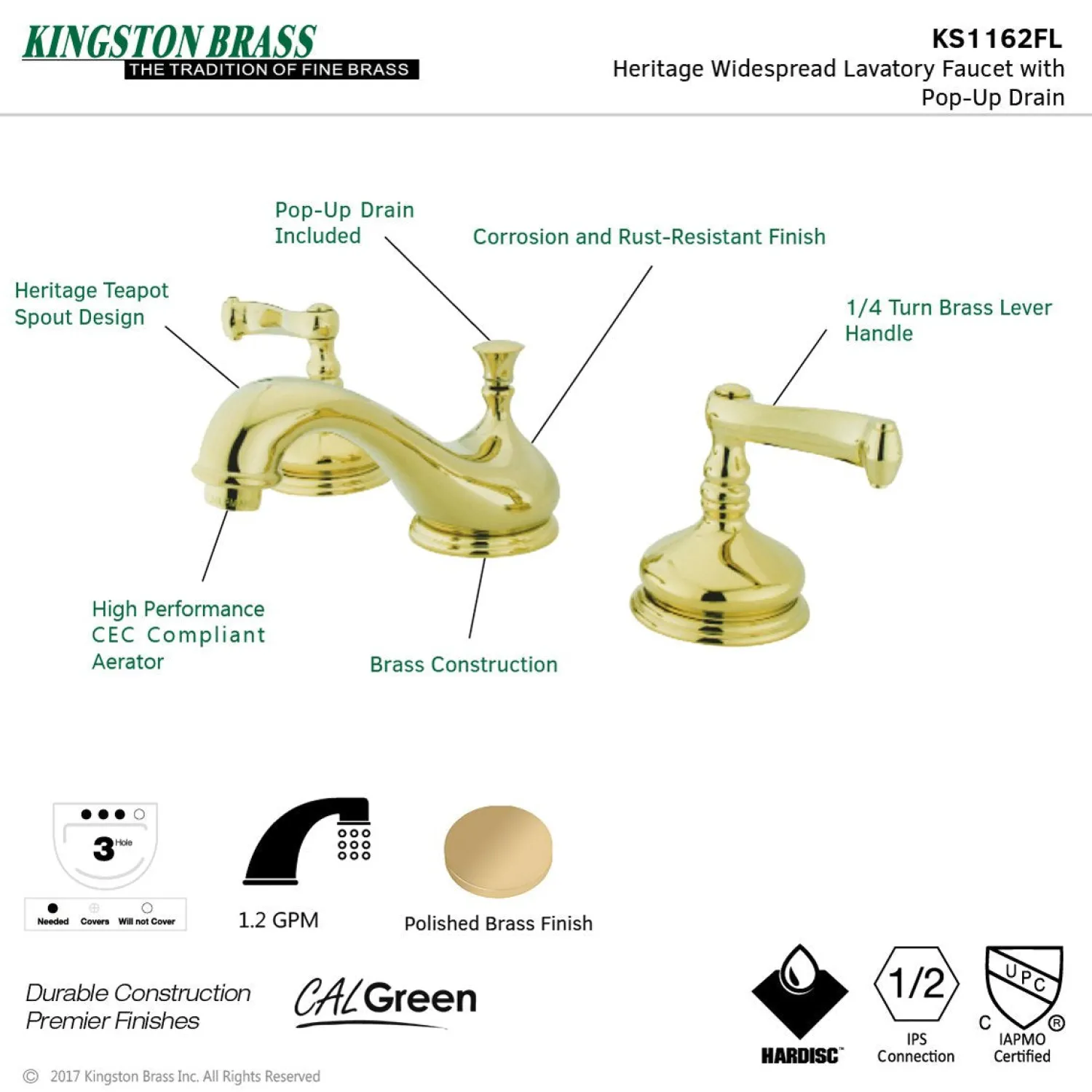 Discount Three-Hole 8-Inch Widespread Bathroom Faucet 8" Widespread