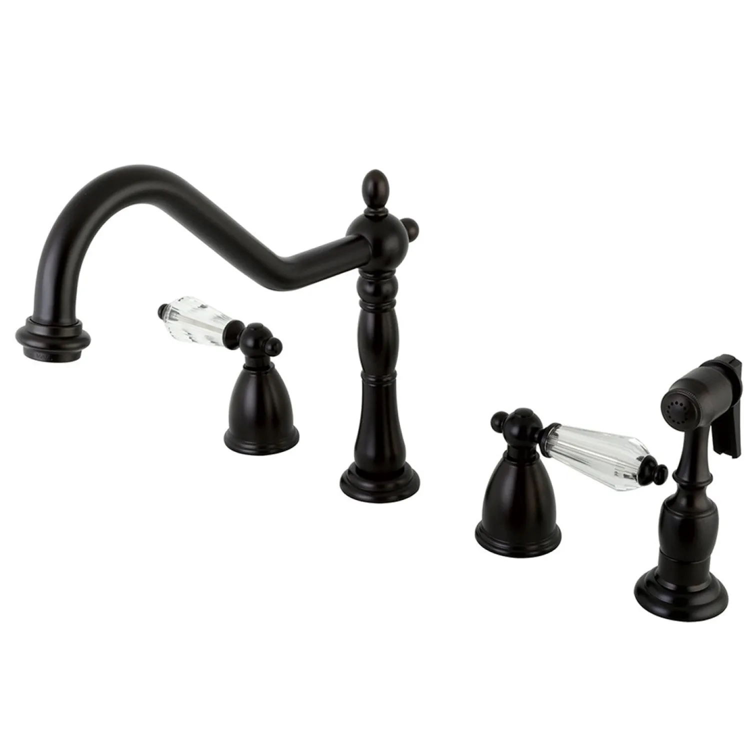 Online 8" to 16" Widespread Kitchen Faucet with Brass Sprayer Widespread Kitchen Faucets|Faucets With Side Spray