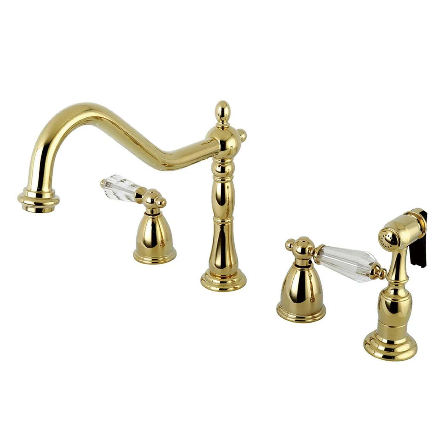 Online 8" to 16" Widespread Kitchen Faucet with Brass Sprayer Widespread Kitchen Faucets|Faucets With Side Spray