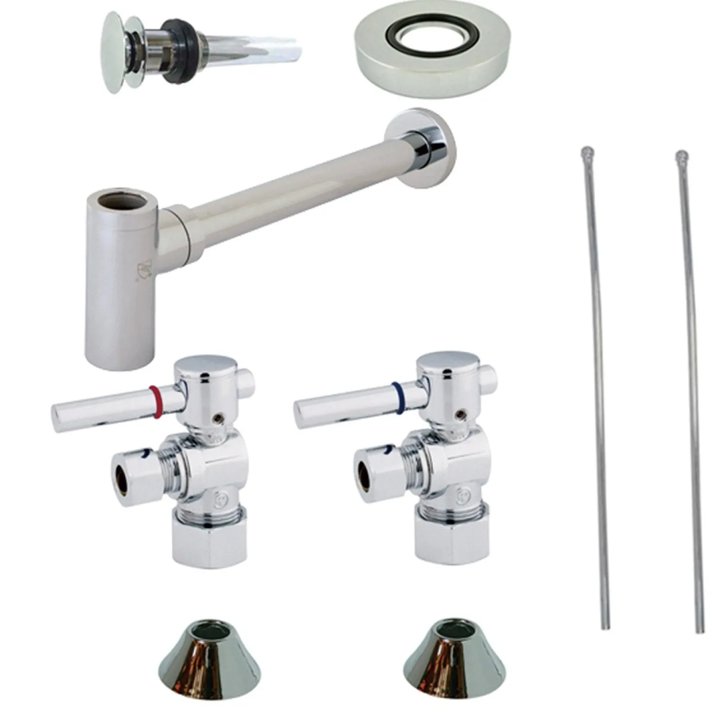 Best Trimscape Contemporary Plumbing Sink Trim Kit with Bottle Trap for Vessel Sink with Overflow Hole P-Traps