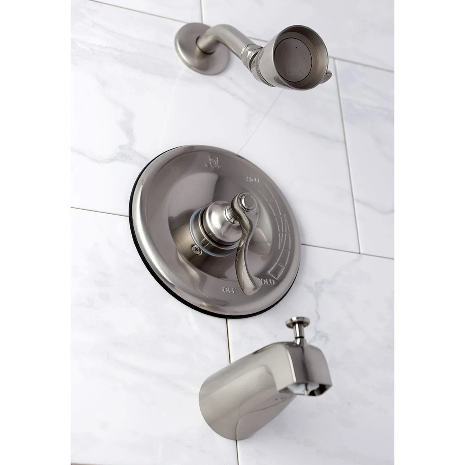 Hot Tub and Shower Faucet in Brushed Nickel Tub & Shower Sets