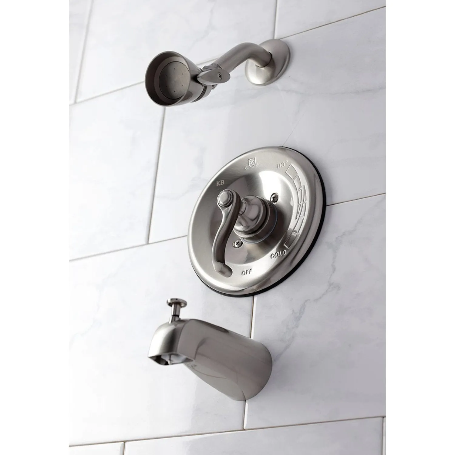 Hot Tub and Shower Faucet in Brushed Nickel Tub & Shower Sets