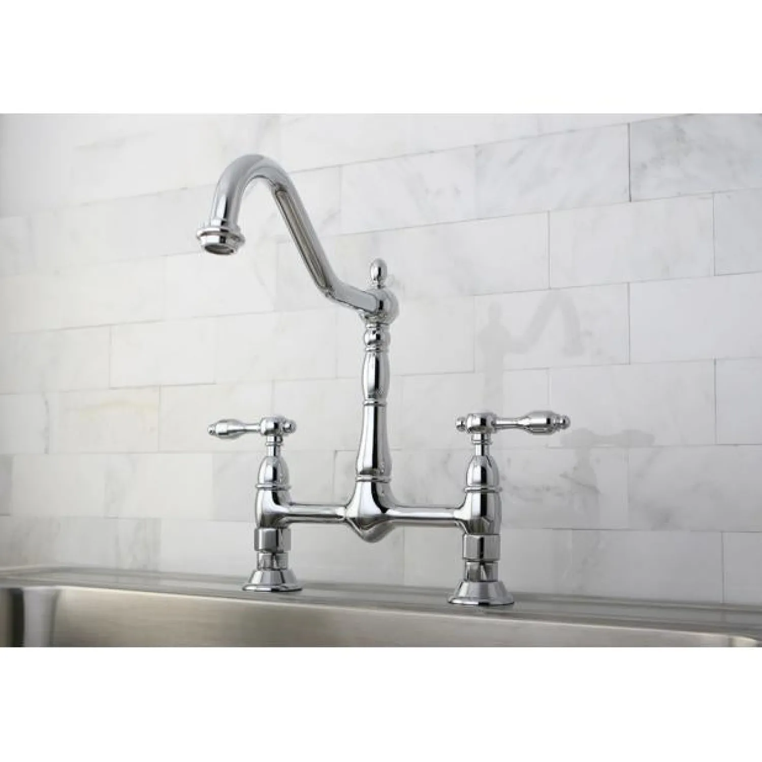 Sale Tudor 8" Bridge Kitchen Faucet without Sprayer Bridge Faucets