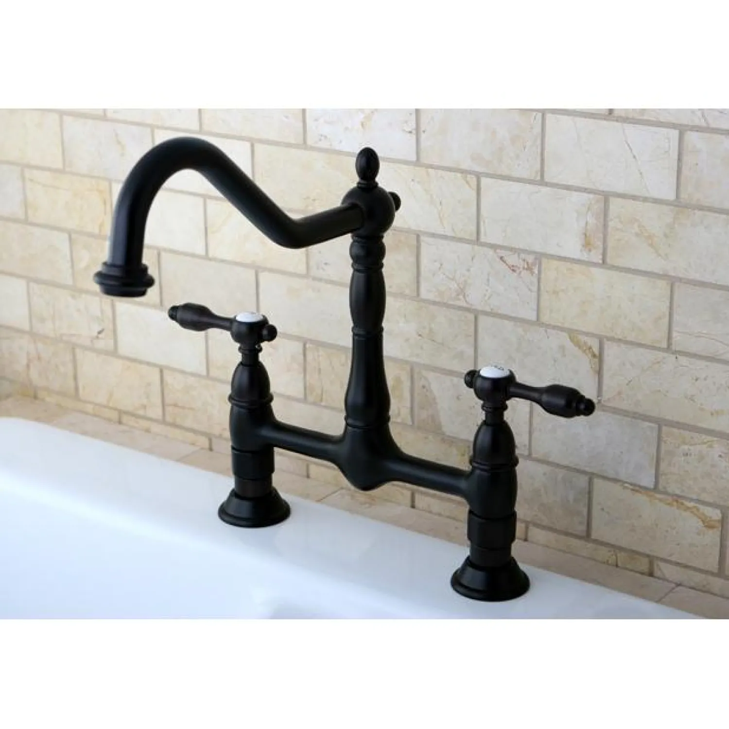 Sale Tudor 8" Bridge Kitchen Faucet without Sprayer Bridge Faucets