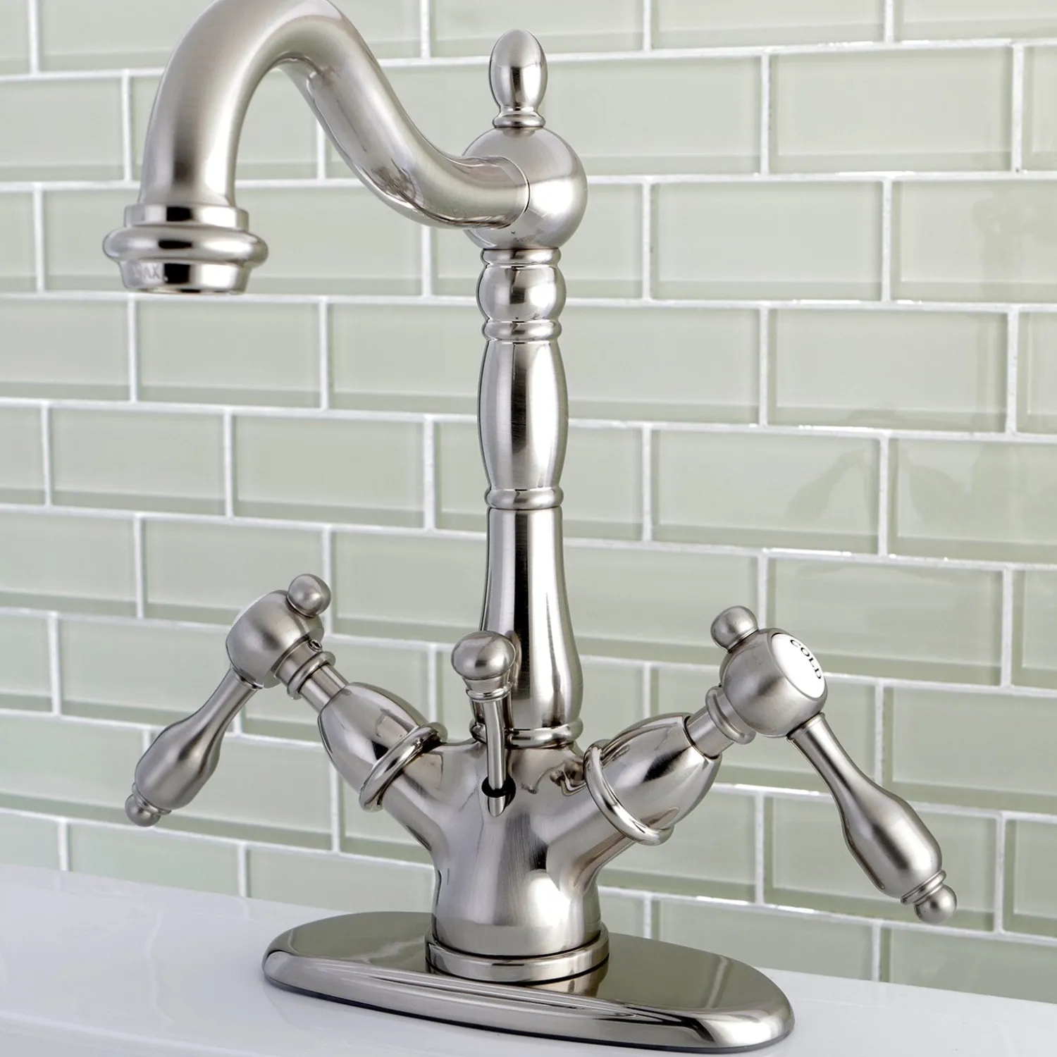 Online Tudor 4" Center Lavatory Faucet with Brass Pop-up 4" Center Set