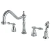 New Tudor Classic 8" Center Kitchen Faucet with Brass Sprayer Widespread Kitchen Faucets|Faucets With Side Spray