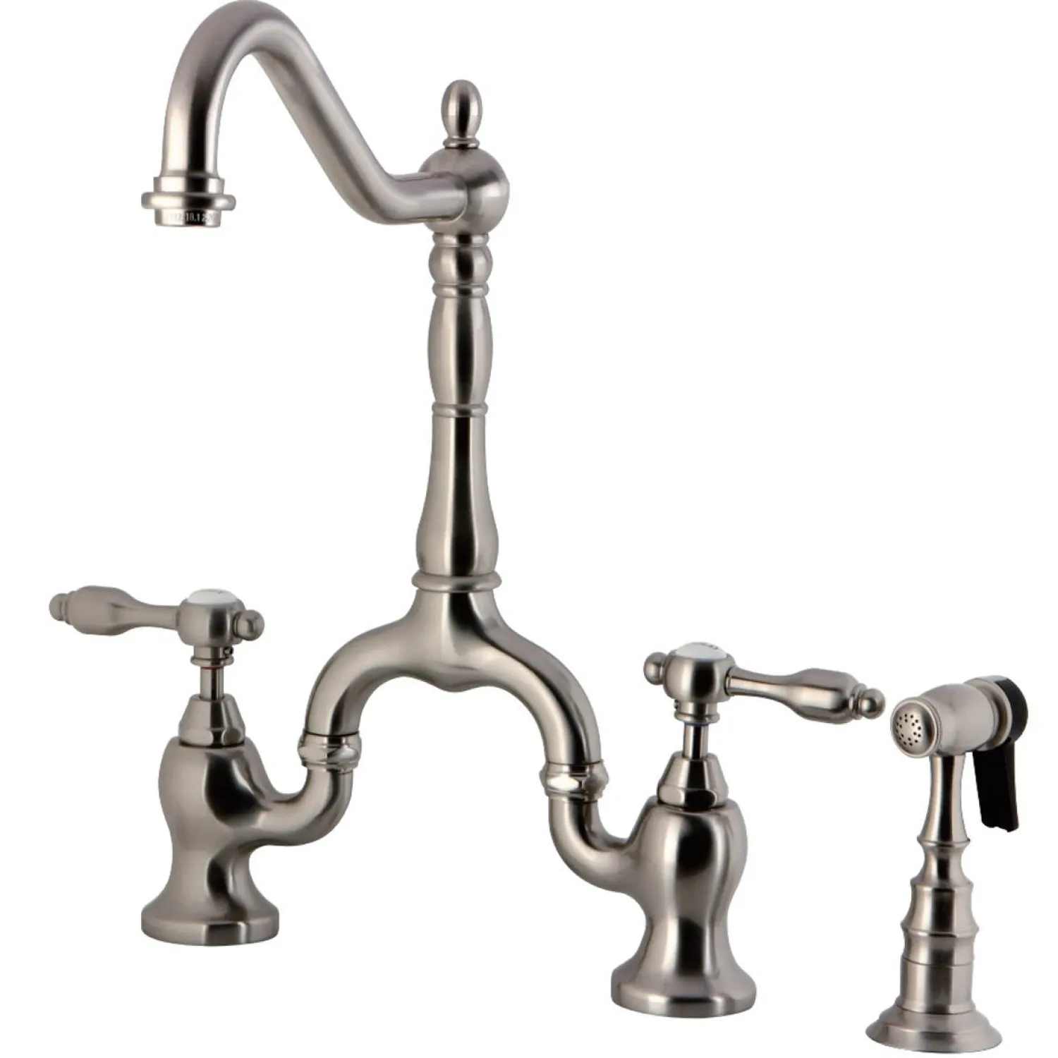 Sale Tudor Deck Mount Bridge Kitchen Faucet with Brass Sprayer Faucets With Side Spray|Bridge Faucets