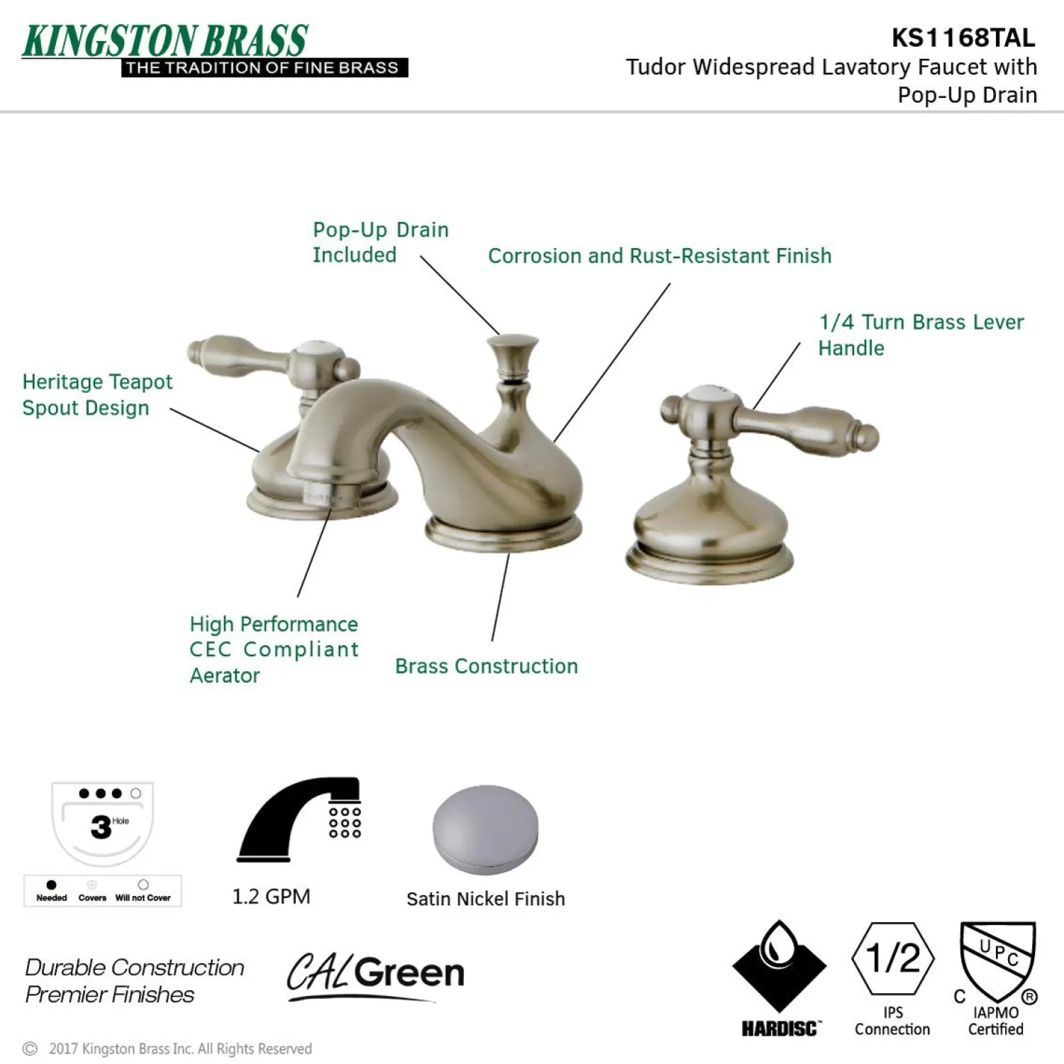 Discount Tudor Deck Mount 8-Inch Widespread Bathroom Faucet 8" Widespread