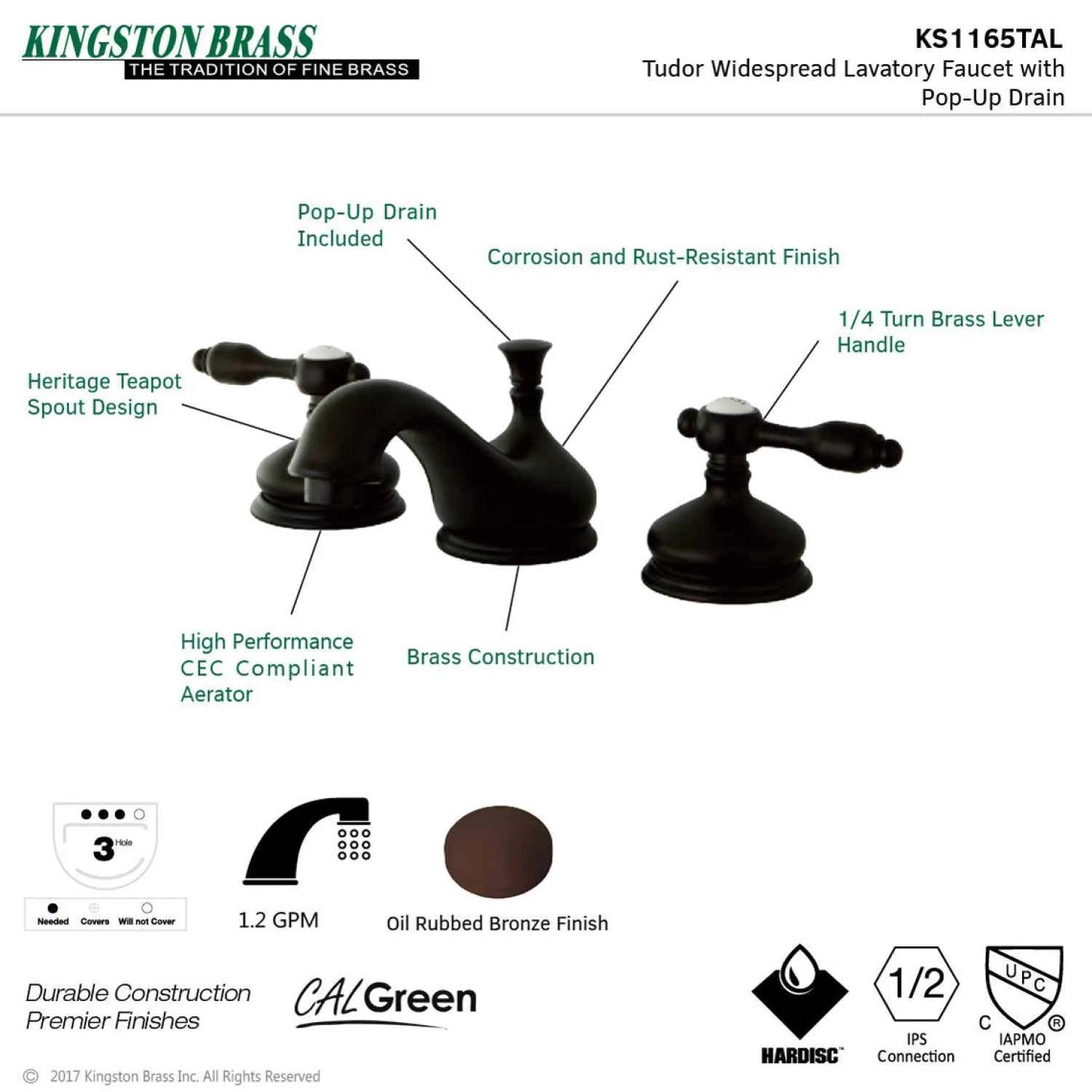 Discount Tudor Deck Mount 8-Inch Widespread Bathroom Faucet 8" Widespread