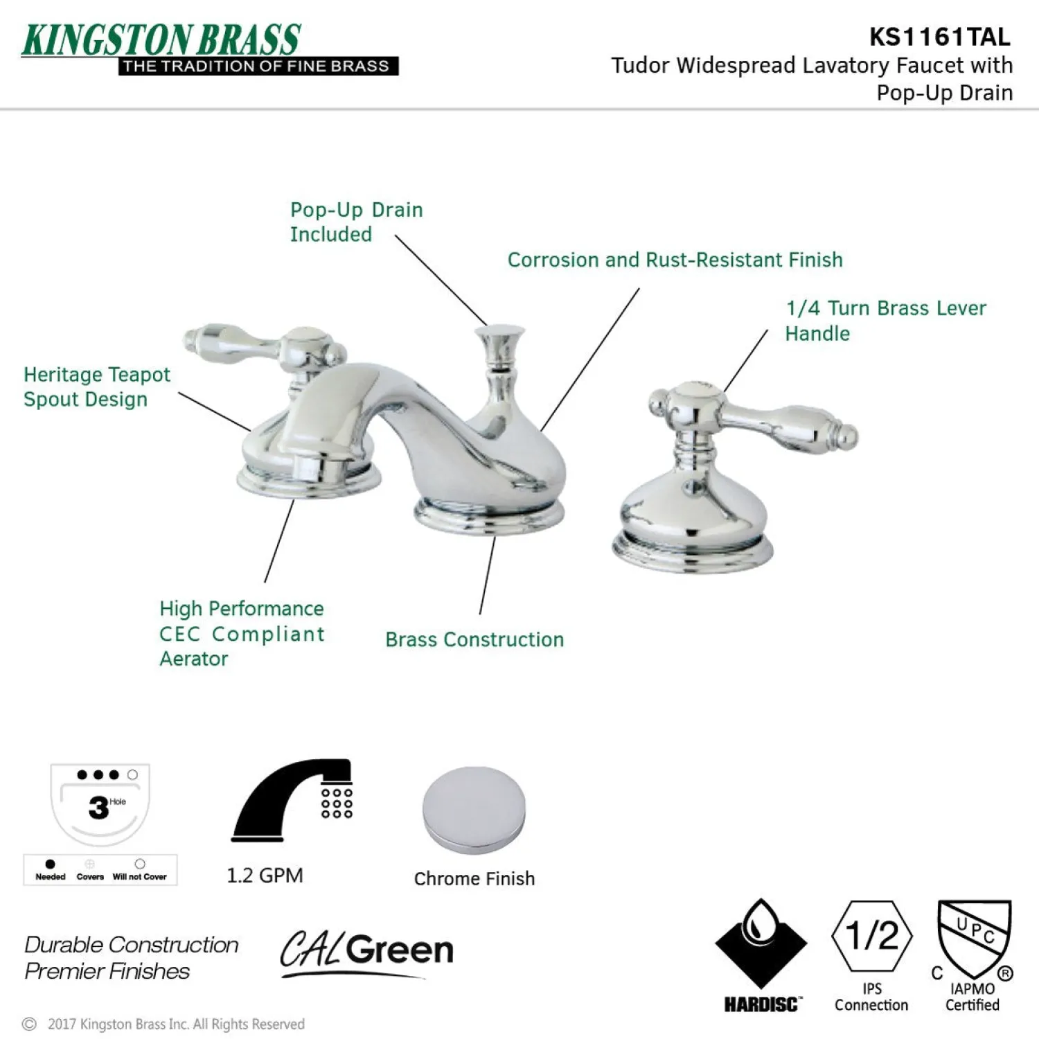 Discount Tudor Deck Mount 8-Inch Widespread Bathroom Faucet 8" Widespread