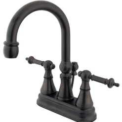 Clearance Tuscany Handle 4" Centerset Lavatory Faucet with Brass Pop-up 4" Center Set