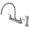 Discount Twin-Handle Centerset Kitchen Faucet Faucets With Side Spray