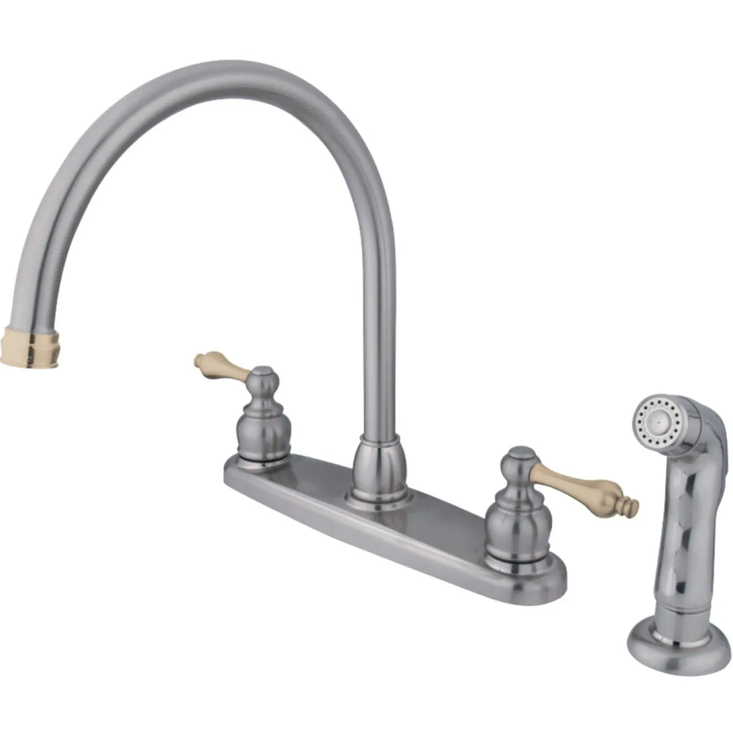 Discount Twin-Handle Centerset Kitchen Faucet Faucets With Side Spray
