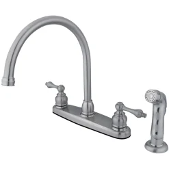 Discount Twin-Handle Centerset Kitchen Faucet Faucets With Side Spray