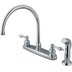 Discount Twin-Handle Centerset Kitchen Faucet Faucets With Side Spray