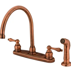 Discount Twin-Handle Centerset Kitchen Faucet Faucets With Side Spray