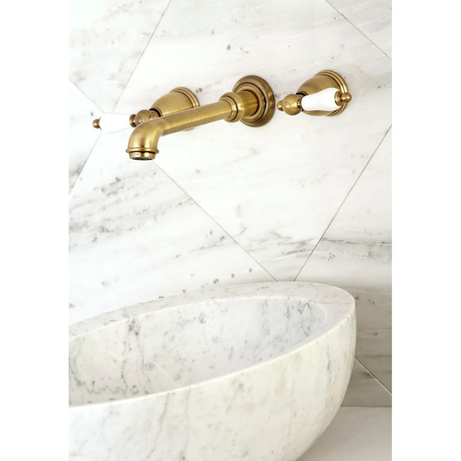 Two-Handle Wall Mount Bathroom Faucet Wall Mount