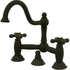 Outlet Two Handle 8" Widespread Lavatory Faucet with Brass Pop-up 8" Widespread