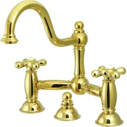 Outlet Two Handle 8" Widespread Lavatory Faucet with Brass Pop-up 8" Widespread