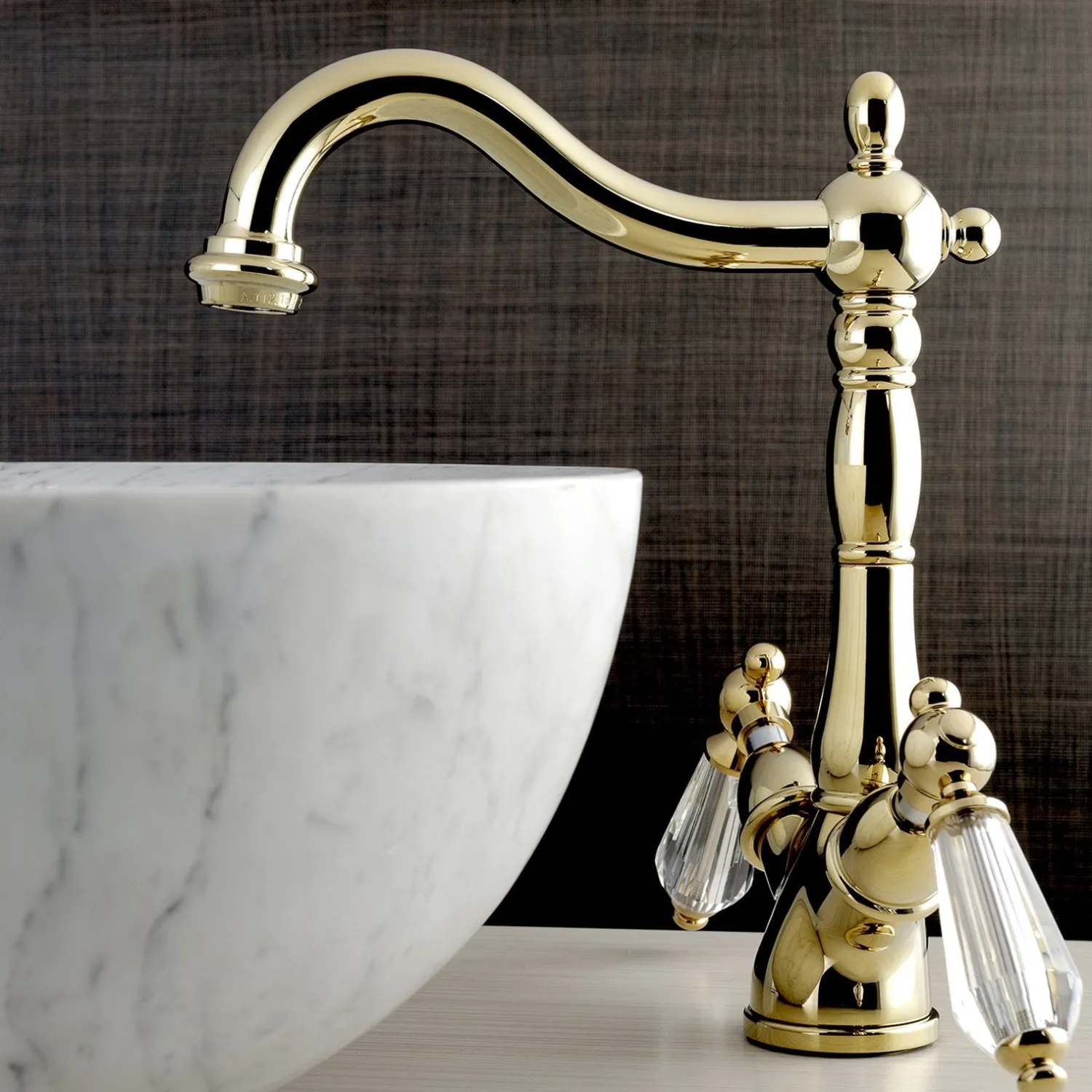 Outlet Vessel Sink Faucet with Deck Plate 4" Center Set|Vessel Faucets