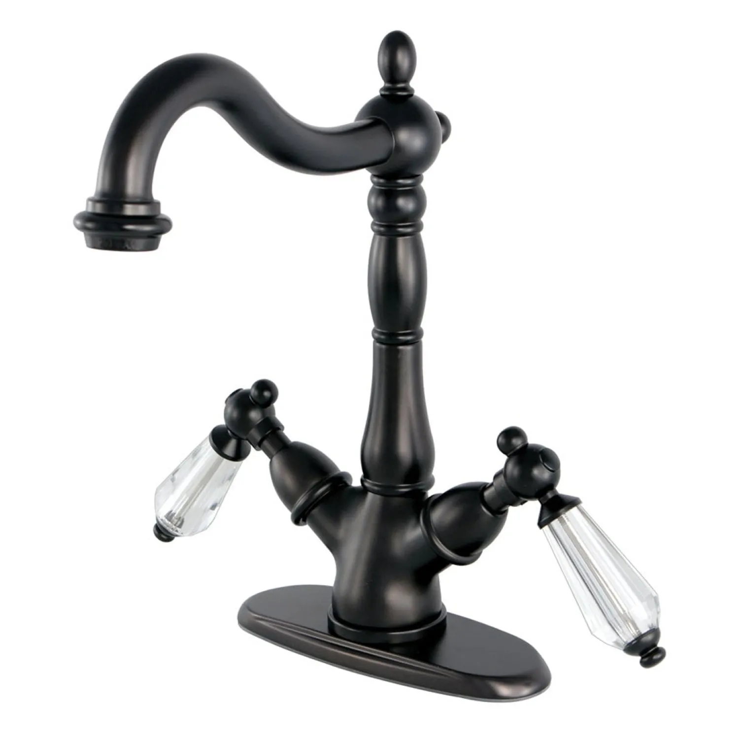 Outlet Vessel Sink Faucet with Deck Plate 4" Center Set|Vessel Faucets