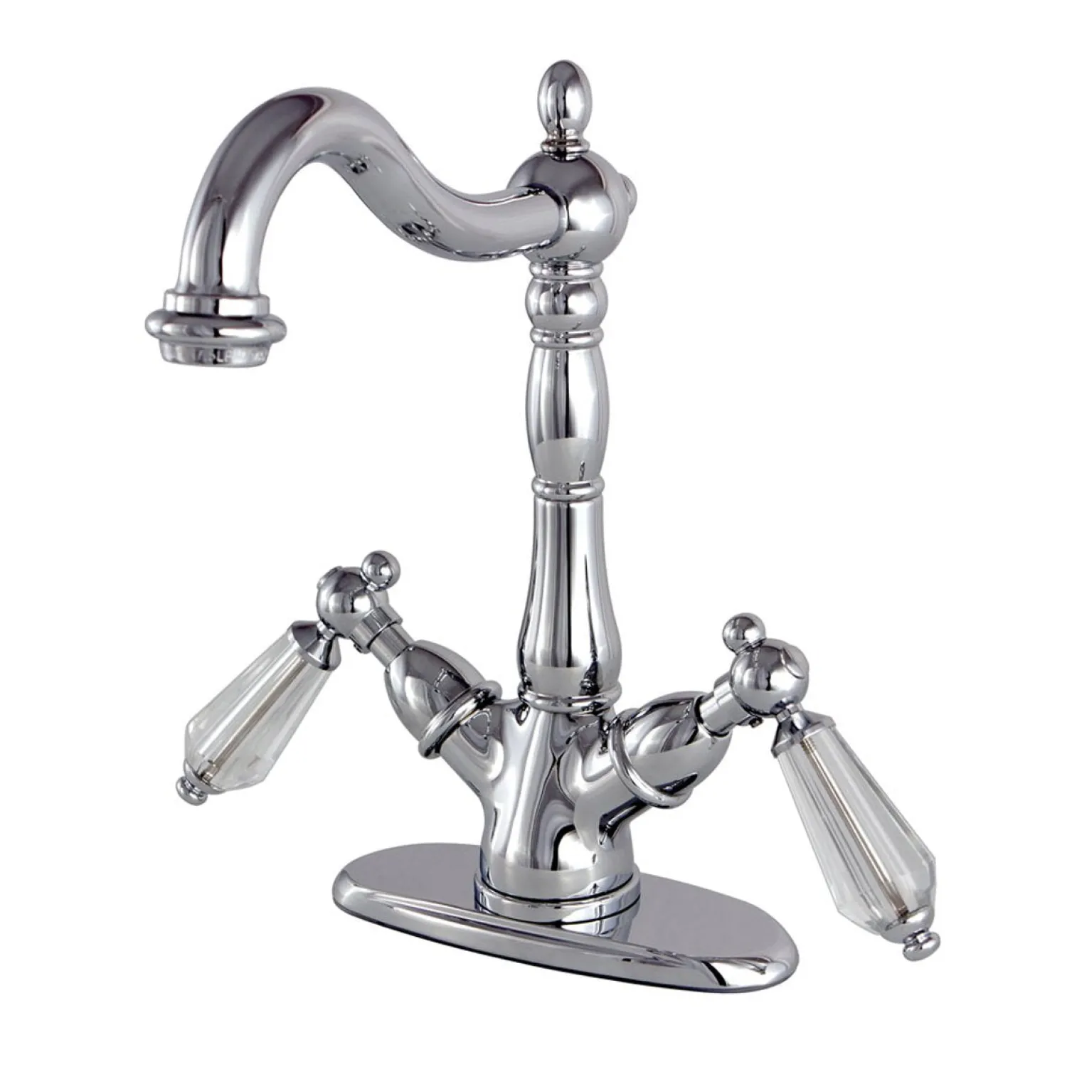 Outlet Vessel Sink Faucet with Deck Plate 4" Center Set|Vessel Faucets