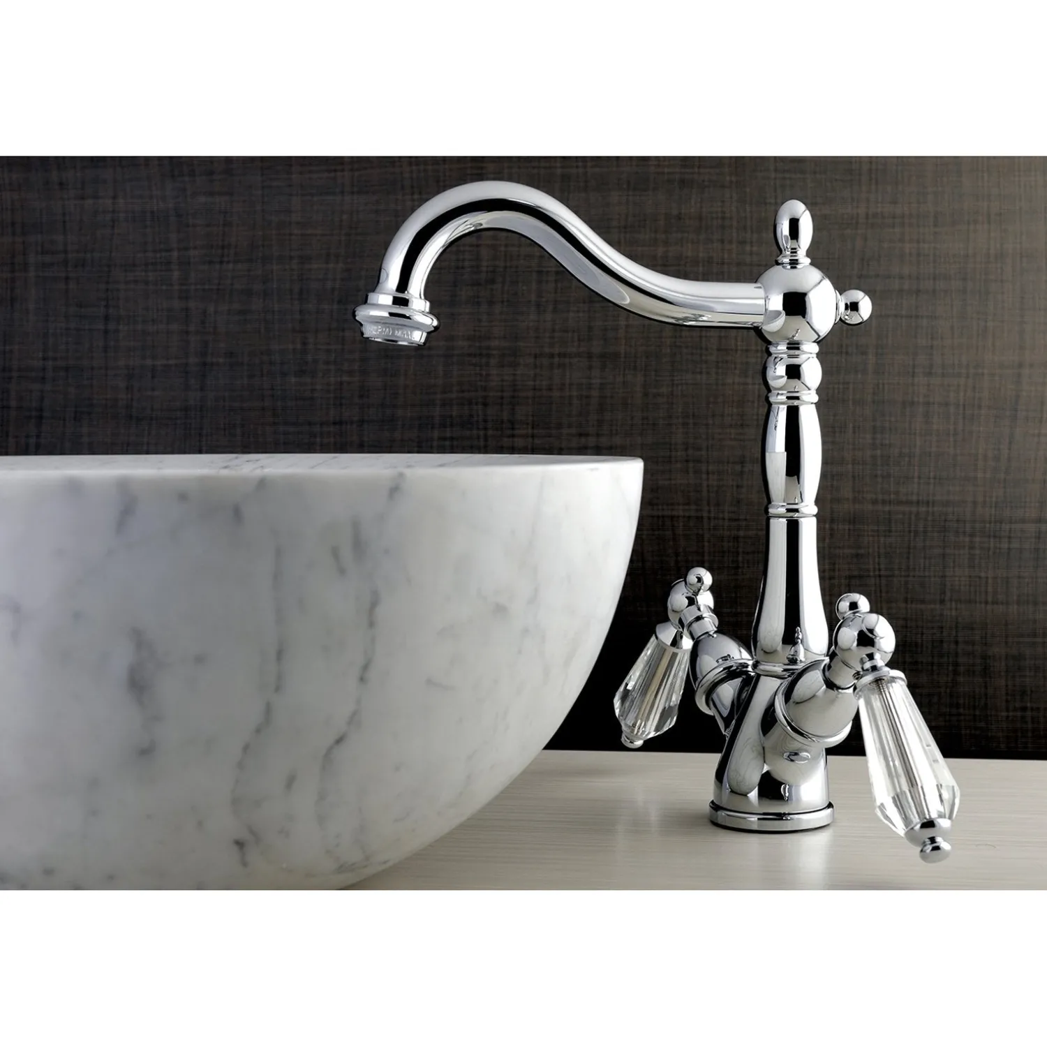 Outlet Vessel Sink Faucet with Deck Plate 4" Center Set|Vessel Faucets