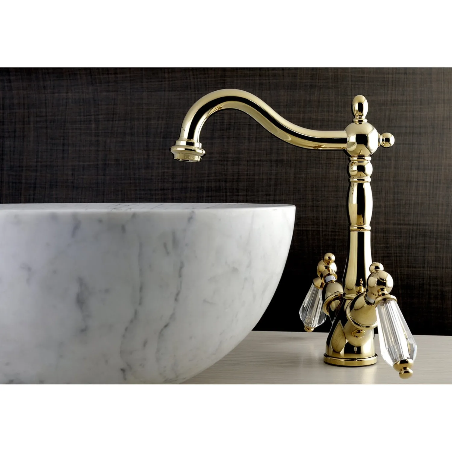 Outlet Vessel Sink Faucet with Deck Plate 4" Center Set|Vessel Faucets