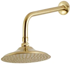 Online Victorian 8" Brass Shower Head with 12" Shower Arm in Brushed Brass Shower Heads