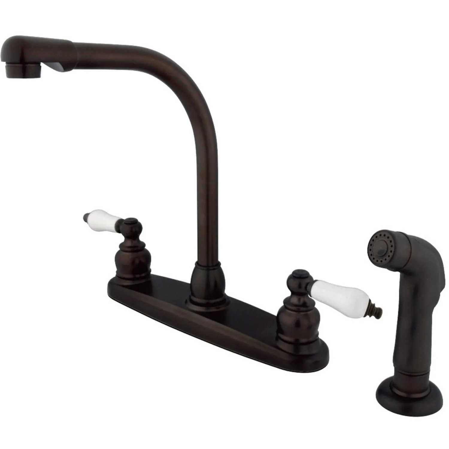 Discount Victorian 8" Centerset Kitchen Faucet Faucets With Side Spray