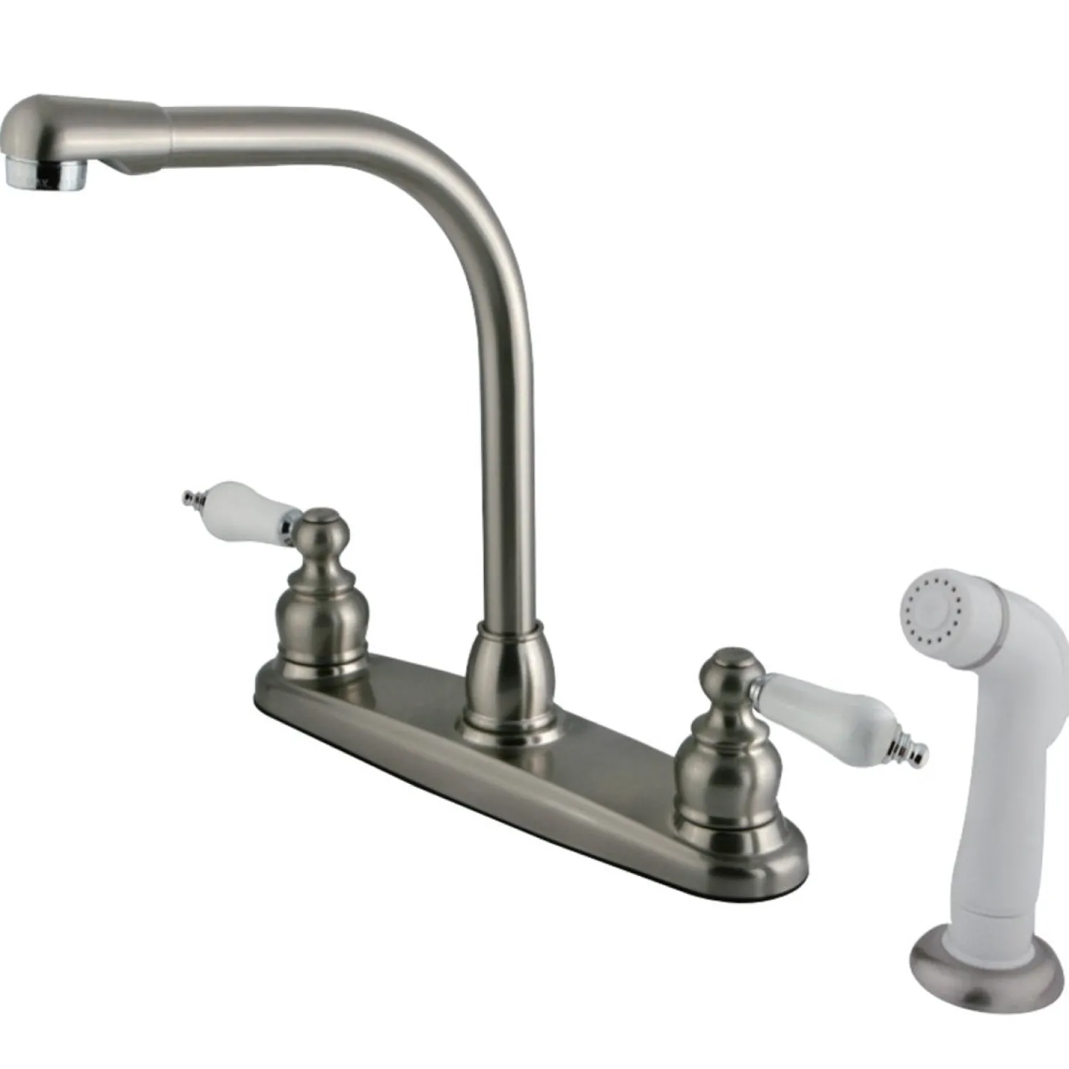 Best Victorian Centerset Kitchen Faucet with White Side Sprayer Faucets With Side Spray