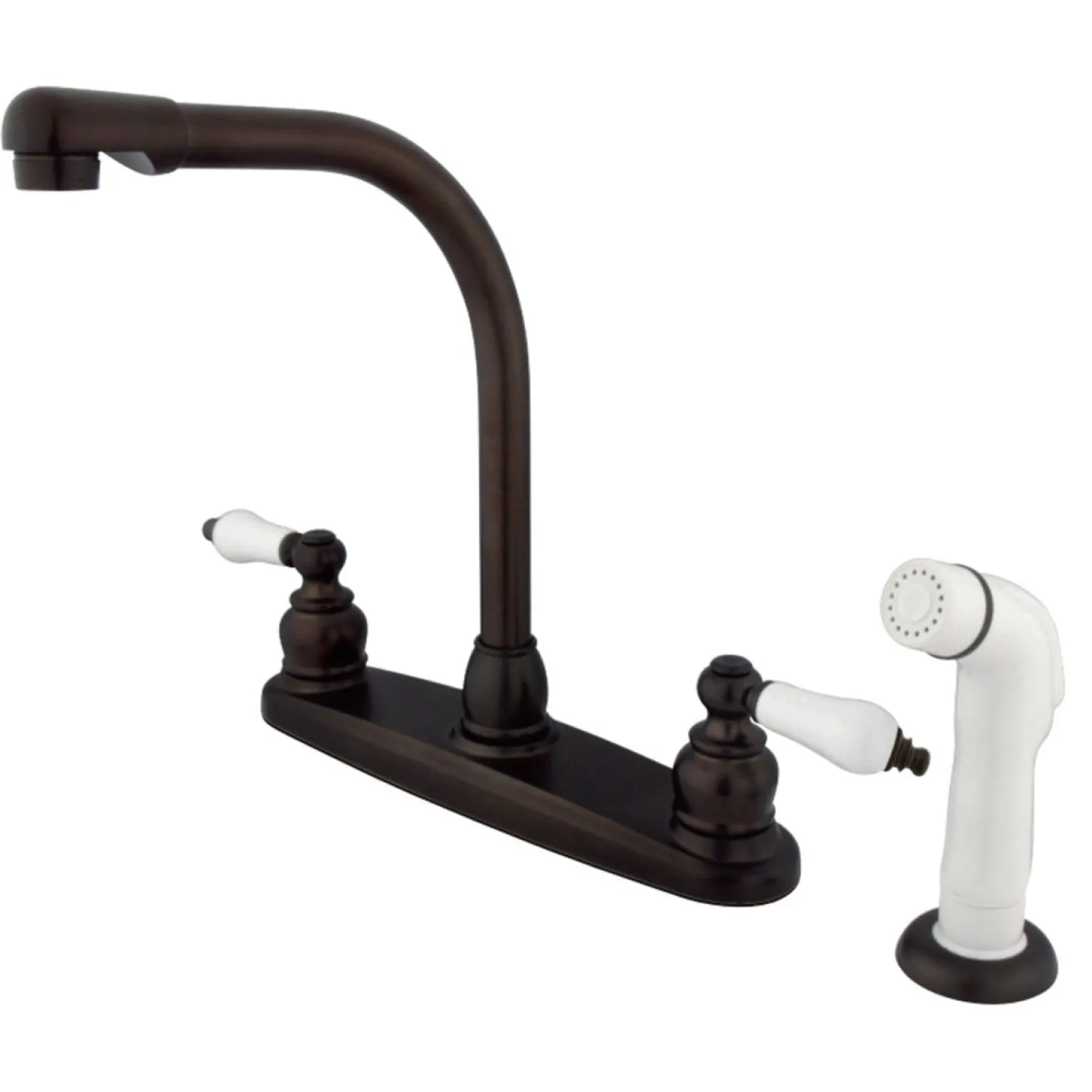Best Victorian Centerset Kitchen Faucet with White Side Sprayer Faucets With Side Spray