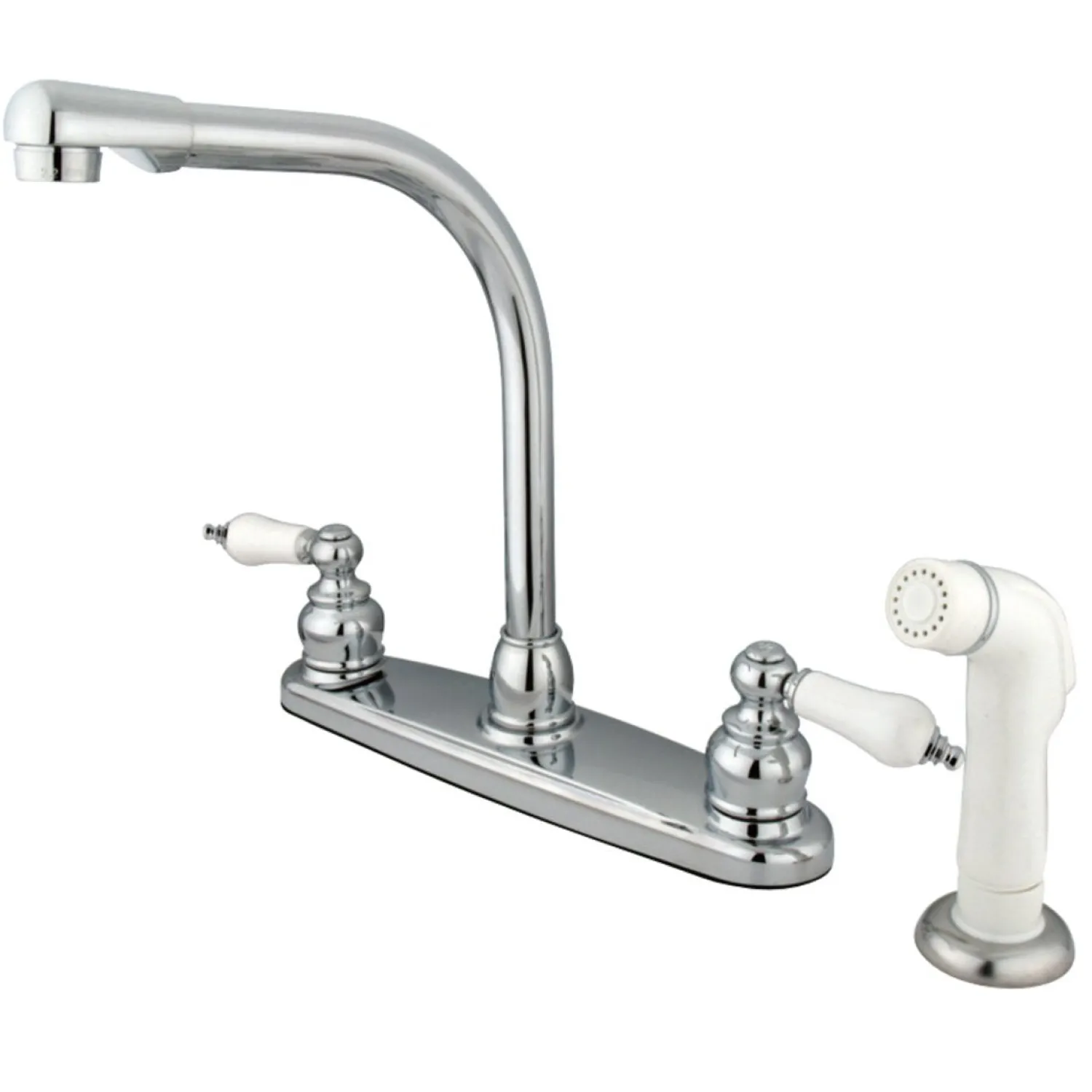Best Victorian Centerset Kitchen Faucet with White Side Sprayer Faucets With Side Spray