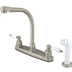 Best Victorian Centerset Kitchen Faucet with White Side Sprayer Faucets With Side Spray
