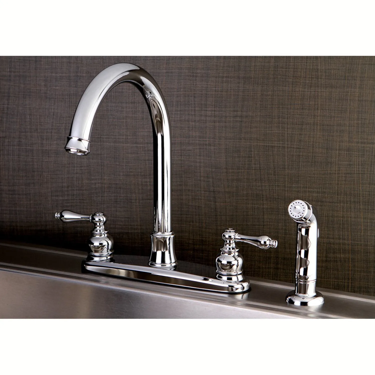 Discount Victorian Centerset Kitchen Faucet Faucets With Side Spray