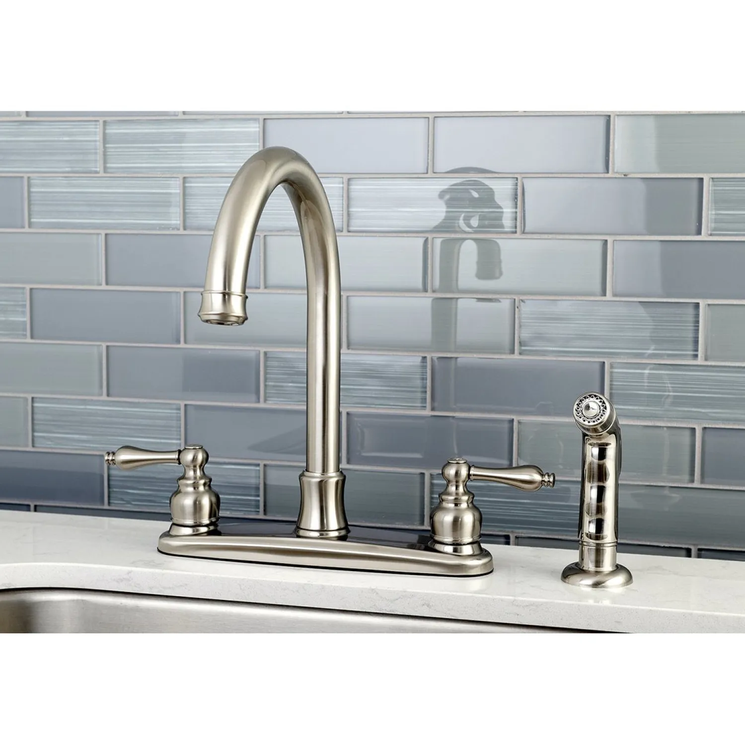 Discount Victorian Centerset Kitchen Faucet Faucets With Side Spray