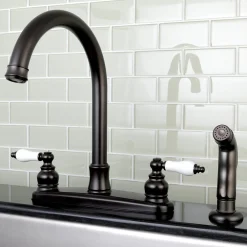 Online Victorian Centerset Deck Mount Kitchen Faucet Faucets With Side Spray