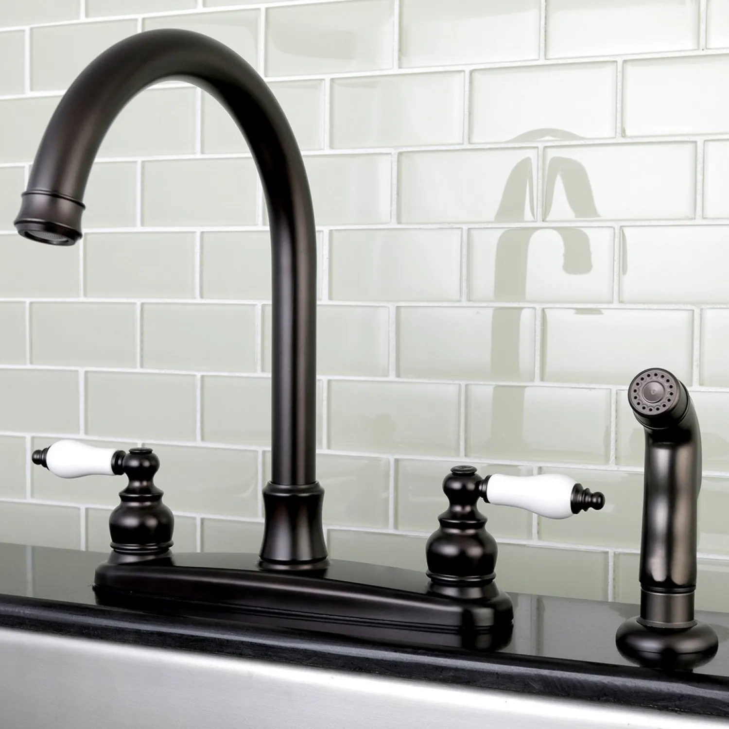 Online Victorian Centerset Deck Mount Kitchen Faucet Faucets With Side Spray