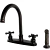 Sale Victorian Deck Mount Centerset Kitchen Faucet Faucets With Side Spray